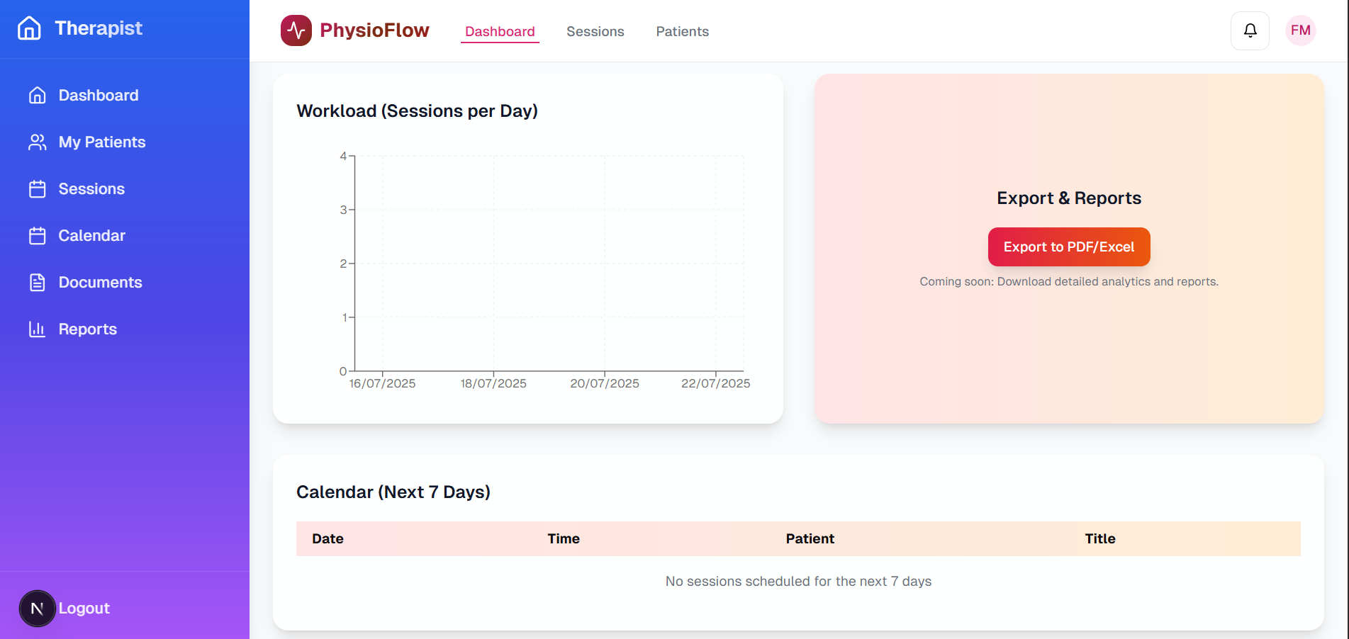 Therapists Dashboard